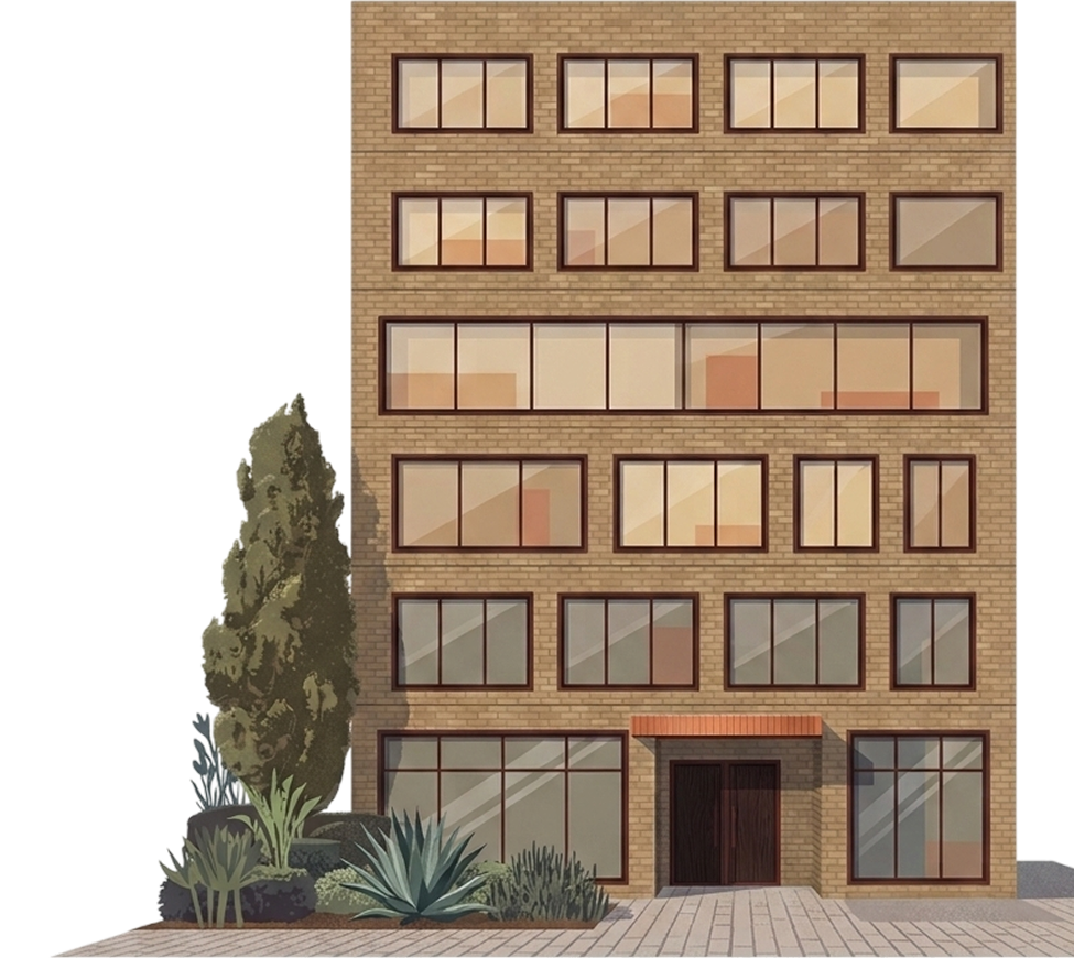 Illustration of the LOQQL building facade